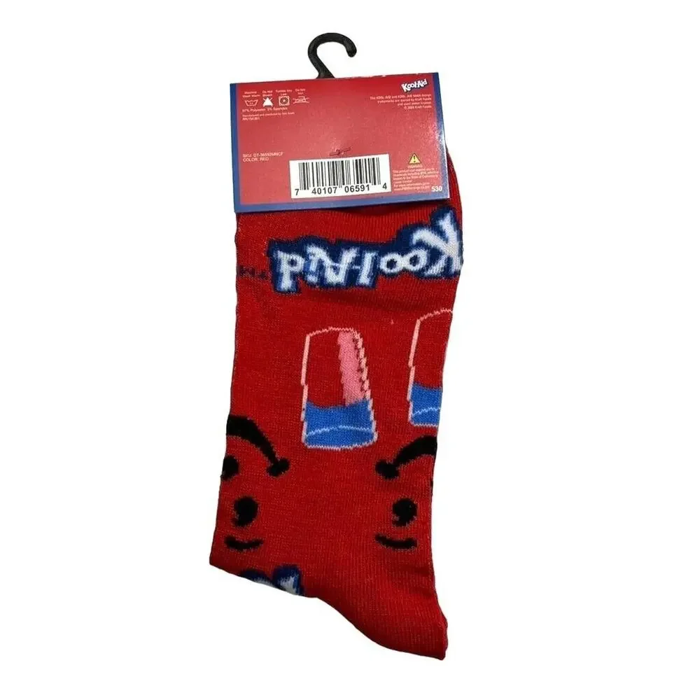 Odd Sox Unisex Kool Aid Man Oh Yeah Novelty Crew Socks Retro 80s 90s Red Blue